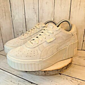 Puma Cali Wedge Tonal Platform Sneaker Shoe Marshmallow Suede Women's Size 9
